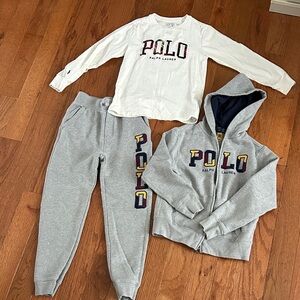 Ralph Lauren Kids Set - White and Gray. Great condition!